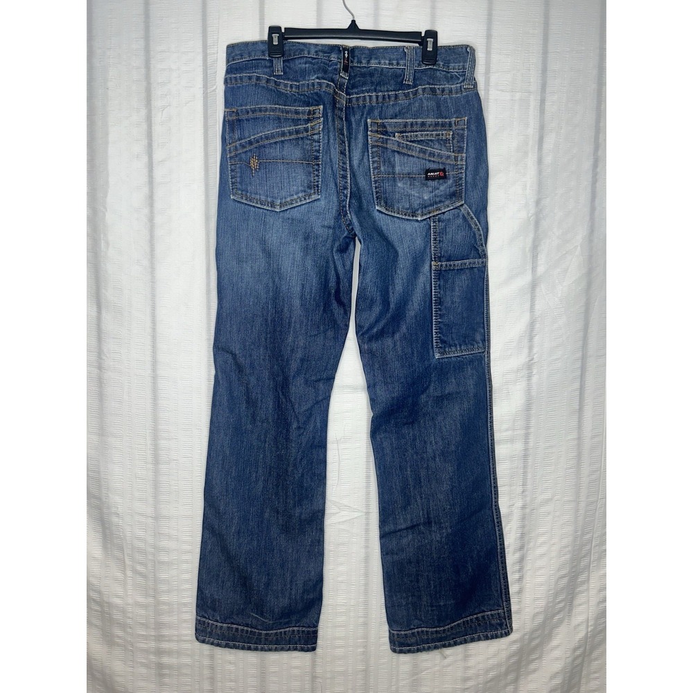 Ariat FR M4 Low Rise Carpenter Jeans Mens 34x34 Relaxed Boot Cut Blue 10017262